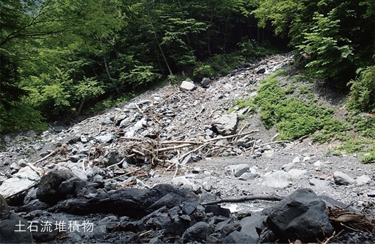 二大断層と土砂移動